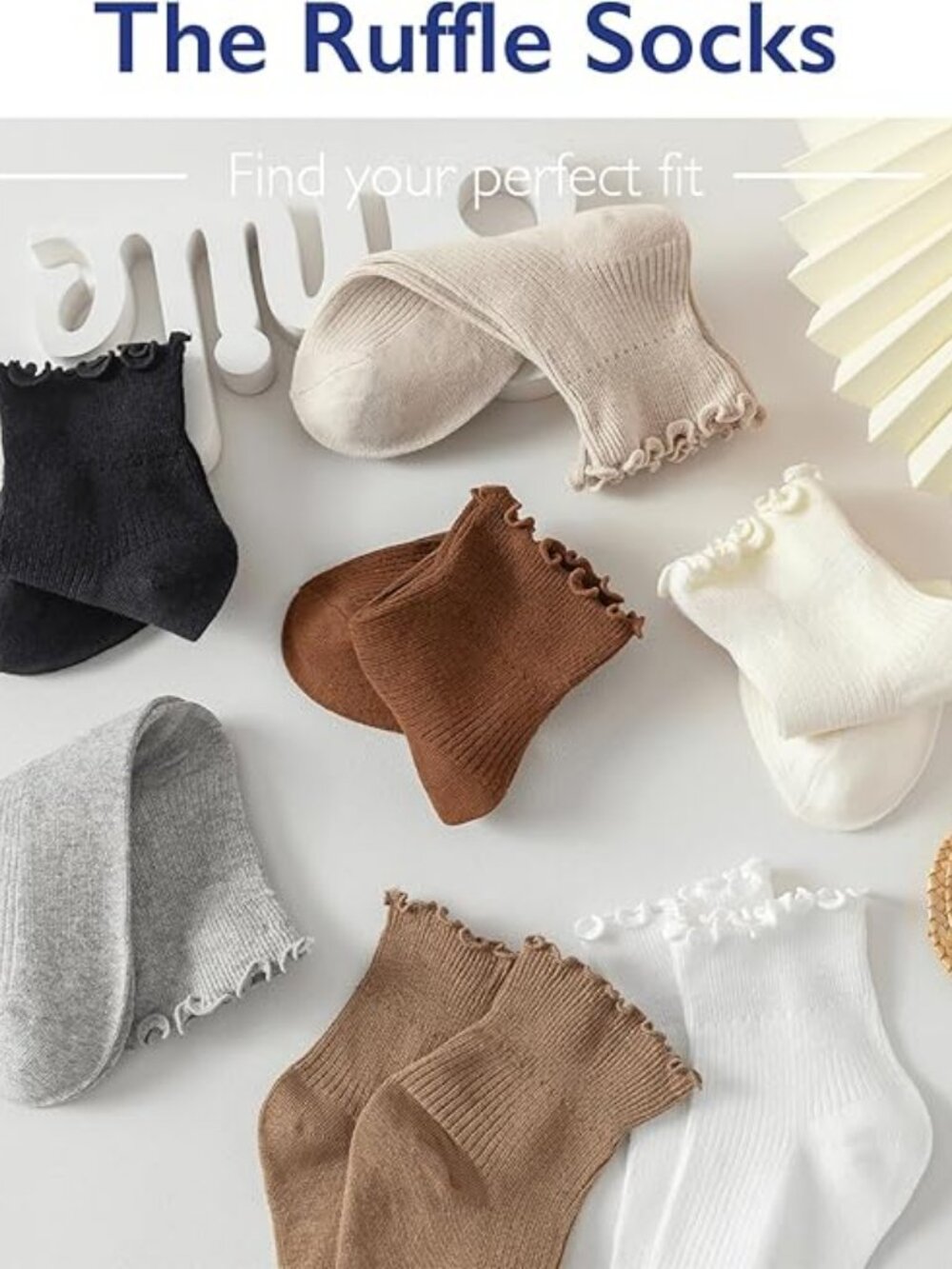 6 Pairs of Ruffle Socks Women, Cute Ruffle Ankle Socks - Picture 5 of 5